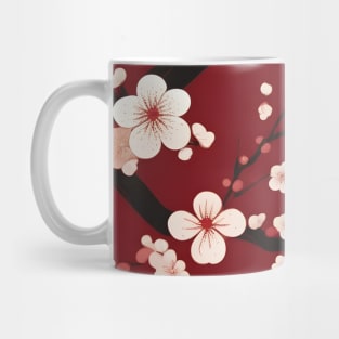 Traditional Japanese Plum Blossom Kimono Pattern Mug